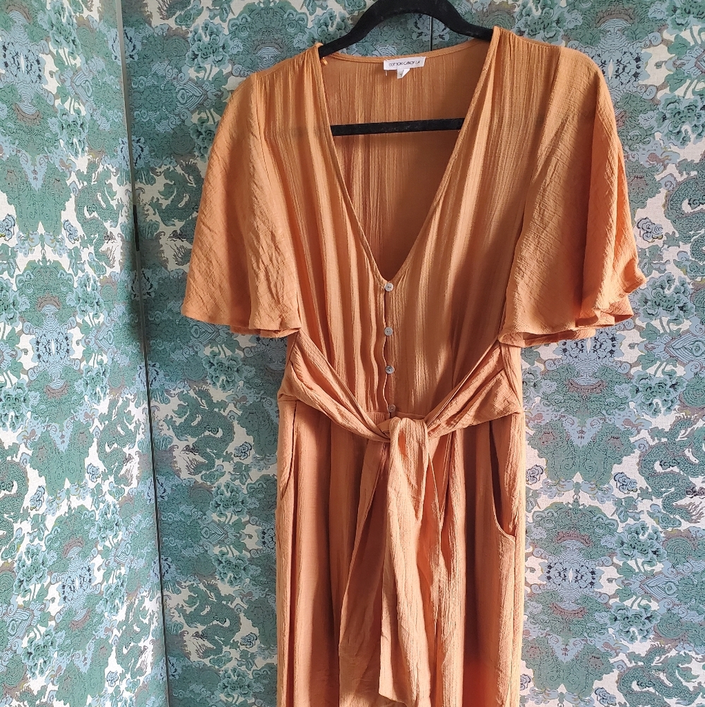 Never worn!!! Mustard full length jumpsuit